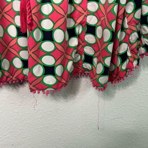 Crown & Ivy Multicolor Tassel Tie Front Bell Sleeve Rayon Blouse Women’s Size 3X - Picture 5 of 11